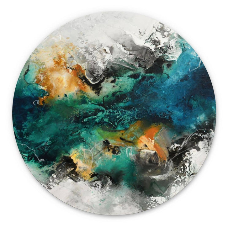 Wandbild Farbnebel abstrakt - Fedrau - Rund - Alu-Dibond - WA441463