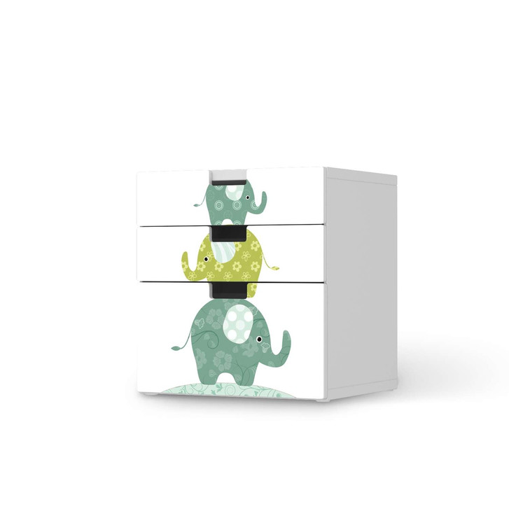 Folie IKEA Stuva / Malad Kommode - 3 Schubladen - Elephants - CR106002