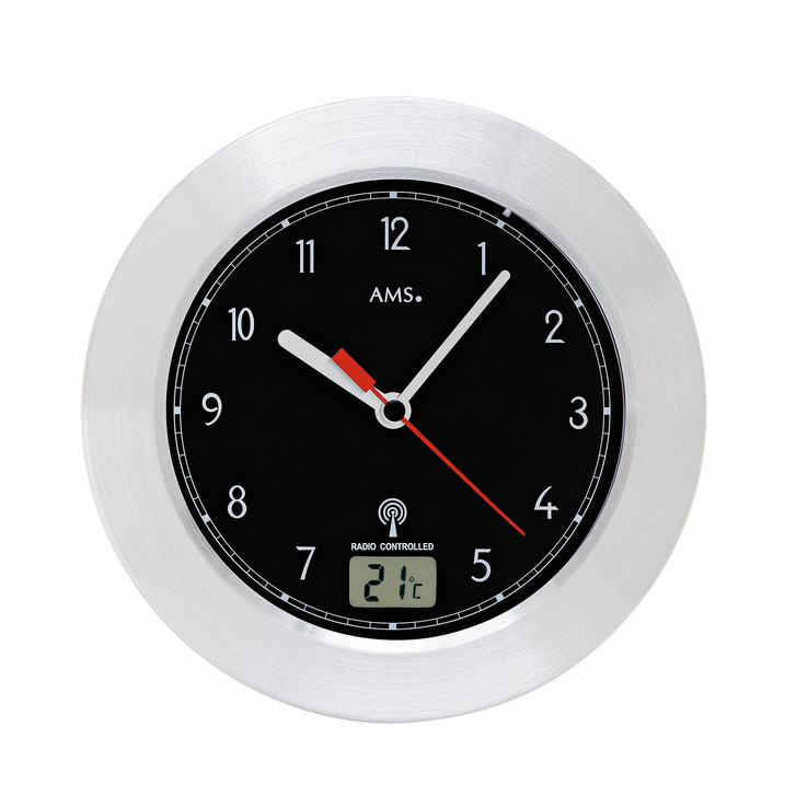 Funkwanduhr Digitaluhr Aluminium - UG100227