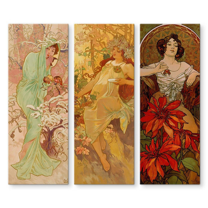 Glasbild Mucha (3-teilig) - WA125766