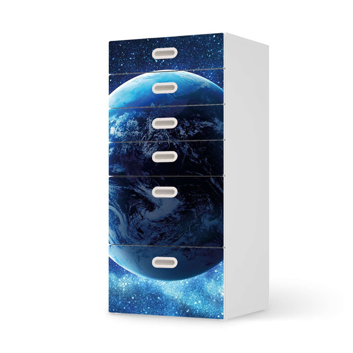 Klebefolie IKEA Stuva / Fritids Kommode - 6 Schubladen - Planet Blue - CR110226