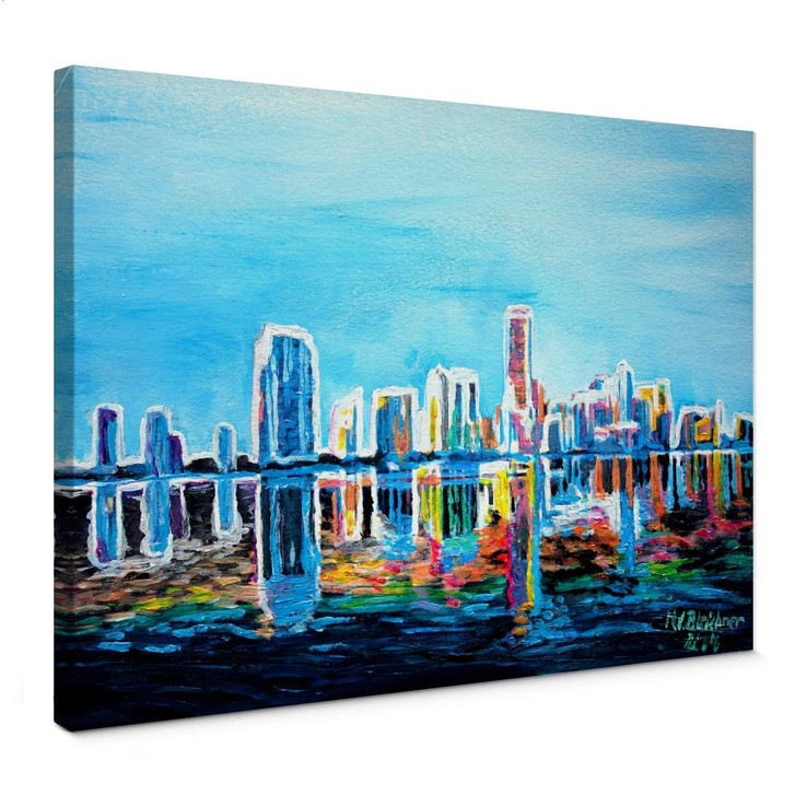Leinwandbild Bleichner - Miami im Neonschimmer - WA359008