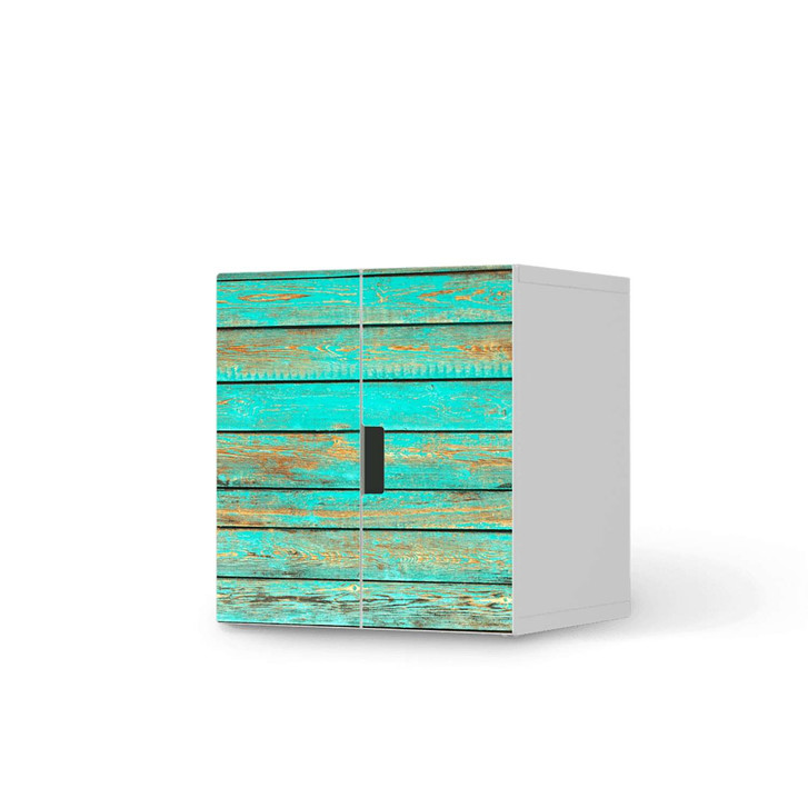 Möbelfolie IKEA Stuva / Malad Schrank - 2 kleine Türen - Wooden Aqua - CR119070