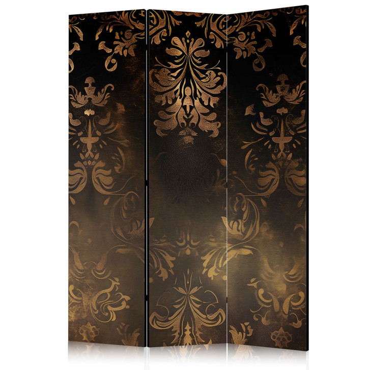 Paravent, Raumteiler freistehend, Trennwand - Baroque Ornaments in Patinated Gold and Bronze - Retro Motif - WA442278