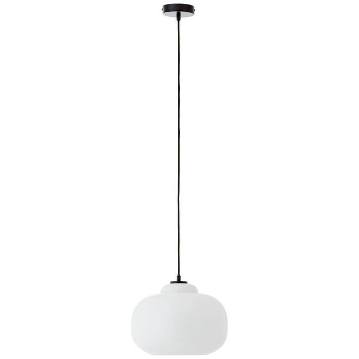 Pendelleuchte Carla, weiss, 128.5 x 30 cm, Glas Hängeleuchte - WA438533