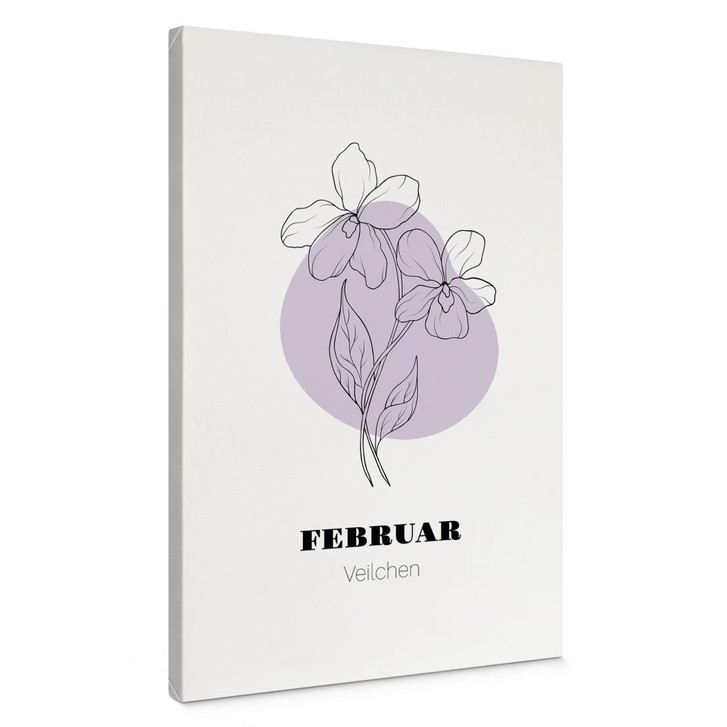 Personalisierbares Leinwandbild Monatsblume Februar - WA486768