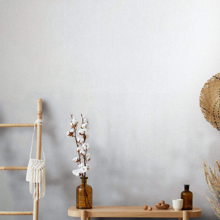 Vliestapete in textiler Struktur weiss Uni - WA446231