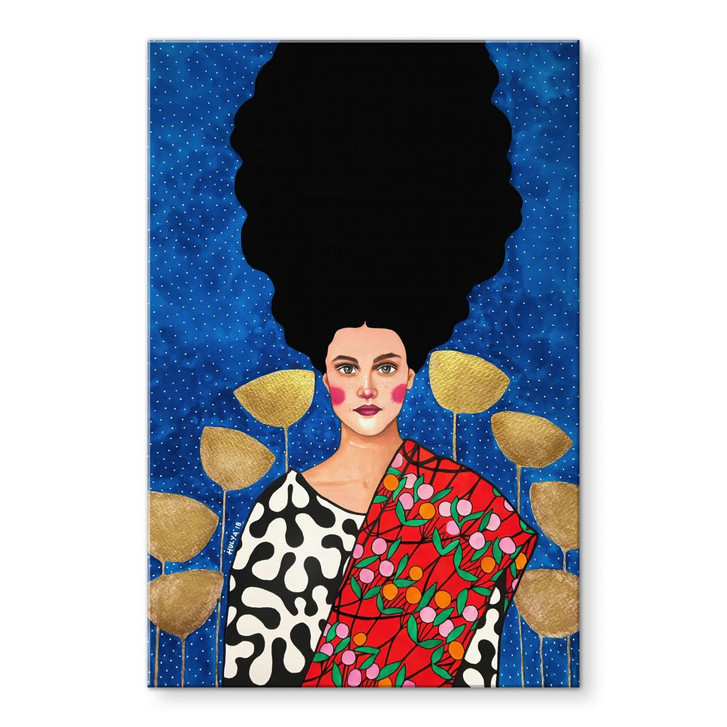 Acrylglasbild Frau im Feld mit goldenen Blättern - Hülya - WA490905