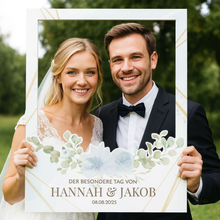 Fotorahmen Hochzeit Zarte Blüten in Pastell - personalisierbar - WA485096