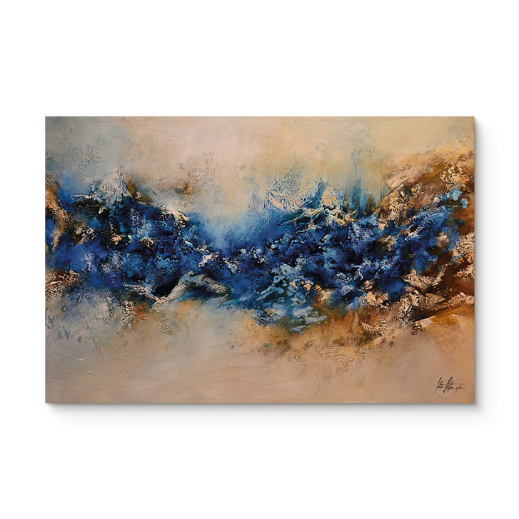 Holzbild Blau-goldene Interaktion - Fedrau - WA435619