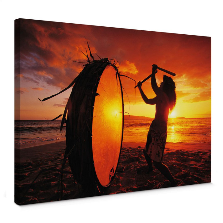 Leinwandbild NG Hawaiianischer Trommler - WA370946