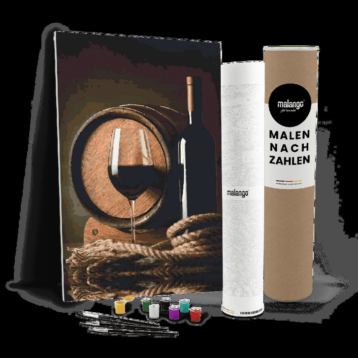 Malen nach Zahlen Leinwandbild - Wein und Fass - WA446824