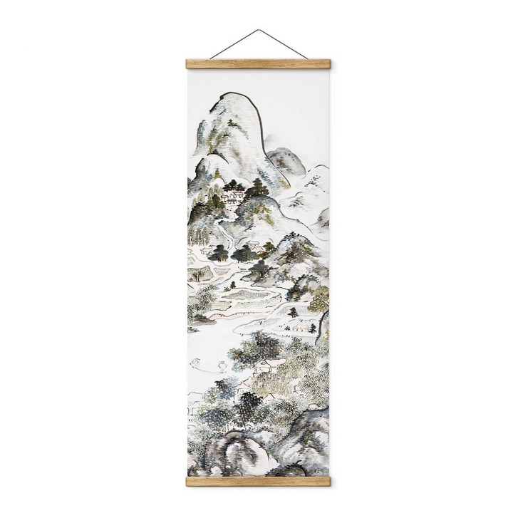 Stoffbild Taiga - Fischen im Frühling - Panorama - WA381937