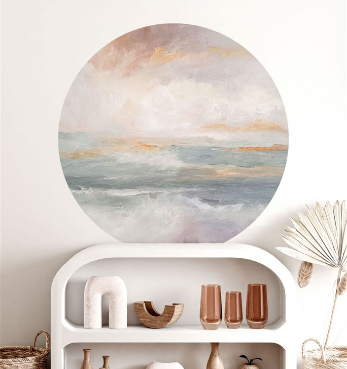 Wandtattoo Abstrakte Wellen im Licht der Dämmerung - Alpenglow Workshop - Rund - WA429886