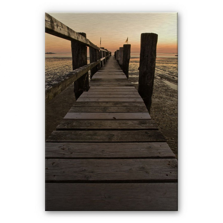 Alu-Dibond Bild Steg im Wattenmeer - WA112557