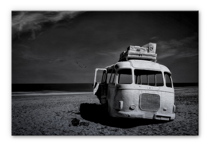 Alu-Dibond Silber Depaepe - Beached Bus - WA113046
