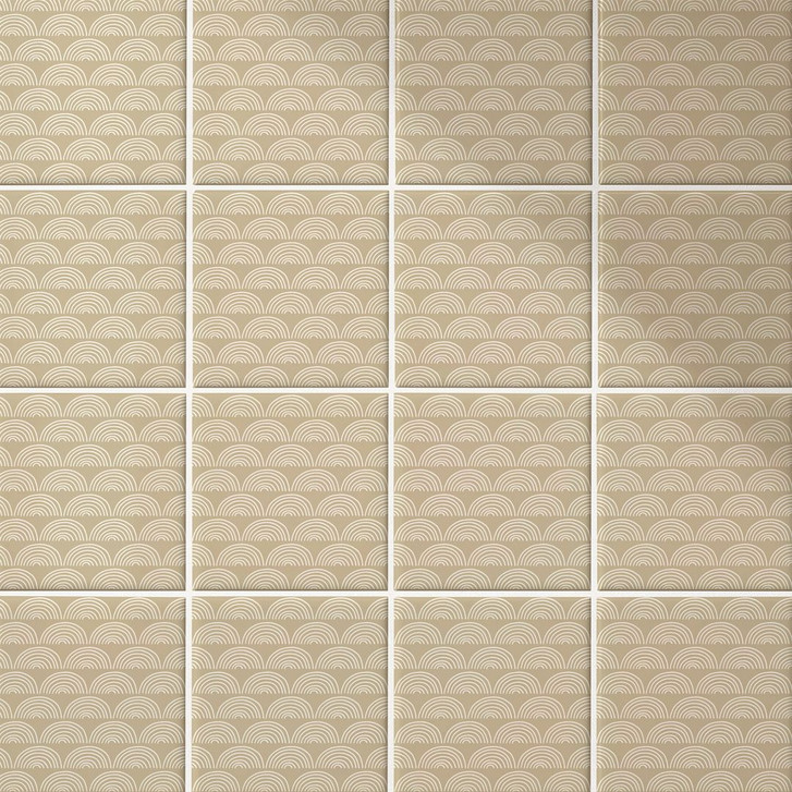 Fliesenaufkleber Boho - Fächer sand - 12er Set - WA397974