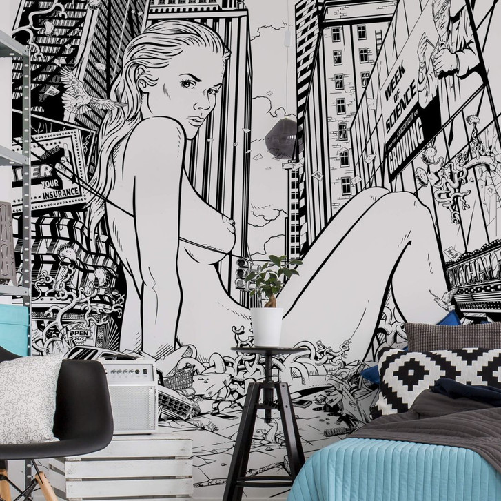 Fototapete Drawstore - Desaster Pin Up Plants - WA226366