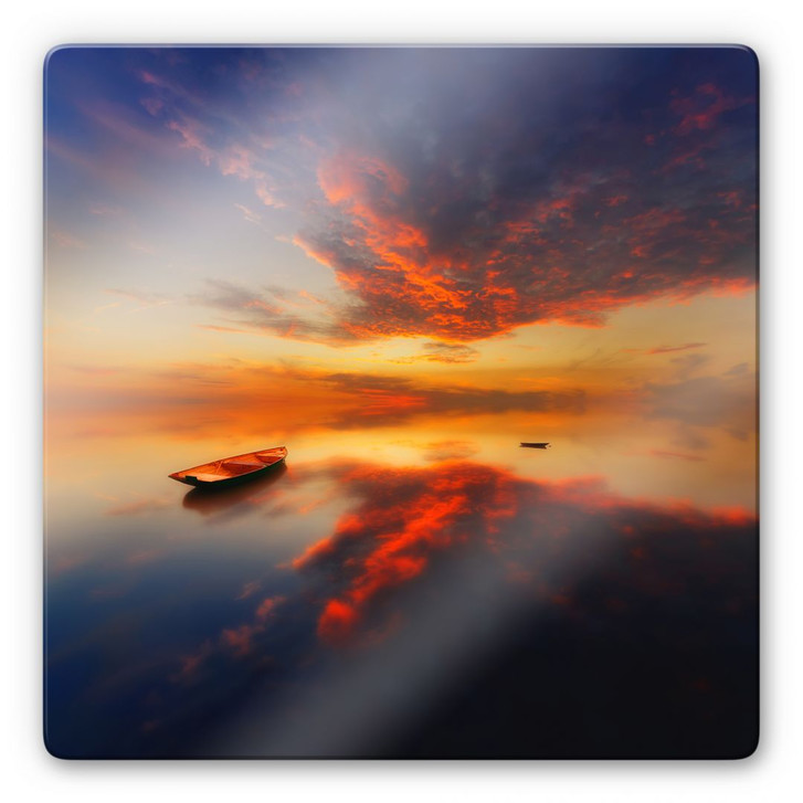 Glasbild Krol - Ein leuchtender Sonnenuntergang - quadratisch - WA124193