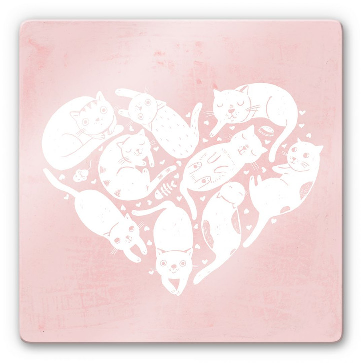 Glasbild Loske - Cat Heart - WA124964