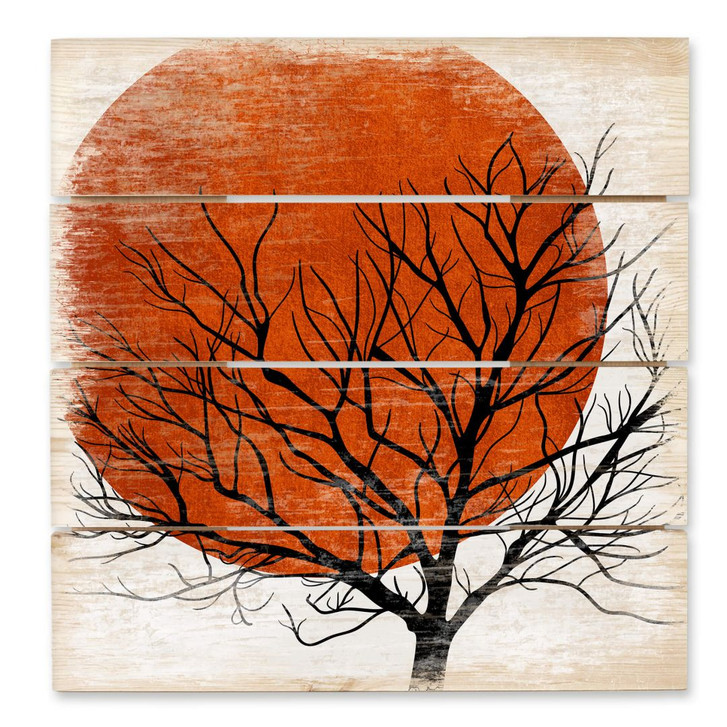 Holzbild Kubistika - Warmer Sonnenuntergang - 40 x 41.5 cm - WA263547