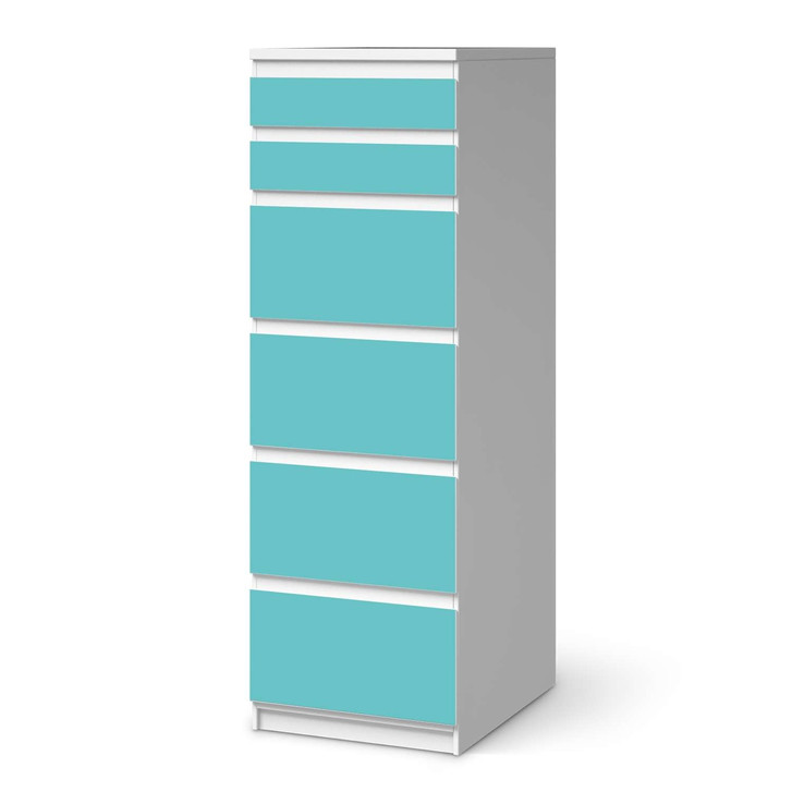 Klebefolie IKEA Malm Kommode 6 Schubladen (schmal) - Türkisgrün Light - CR111711