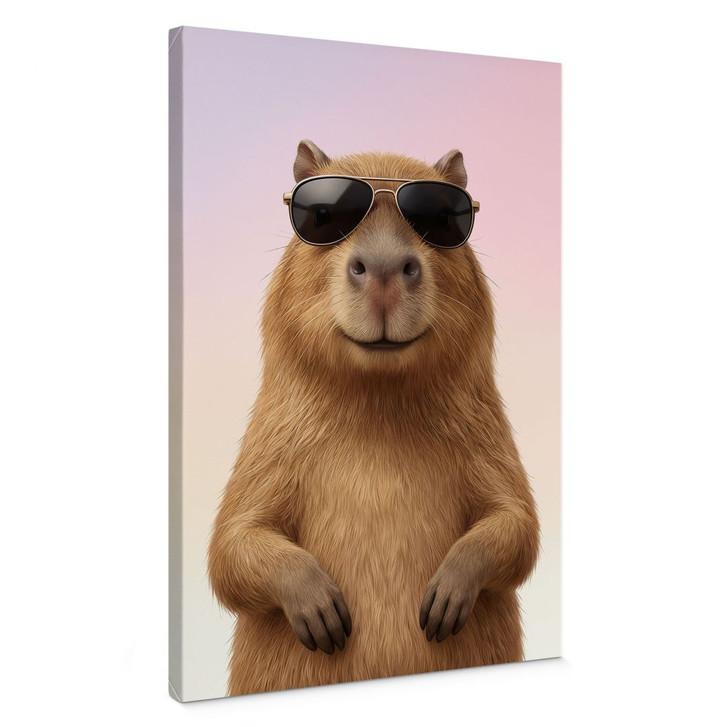Leinwandbild Cooles Capybara mit Sonnenbrille - WA497176