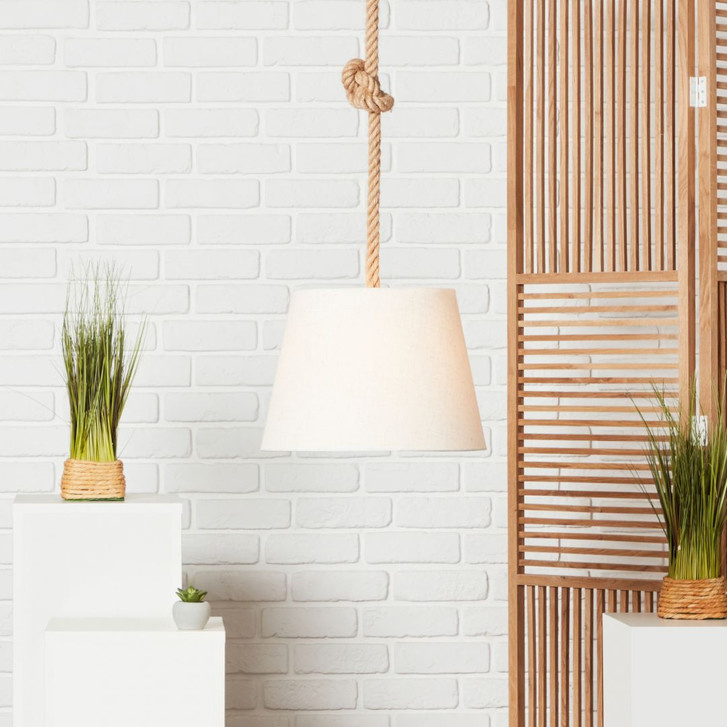 Pendelleuchte Milan, braun, 130 x 35 cm, Textil Pendelleuchte - WA438873