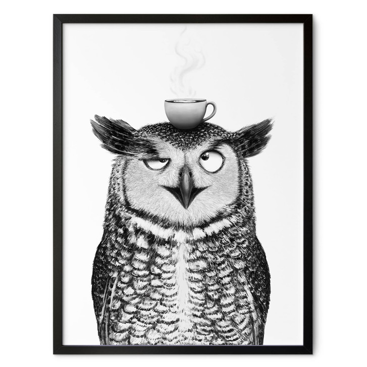 Poster Lustige Eule mit Kaffee - Korenkova - WA513503