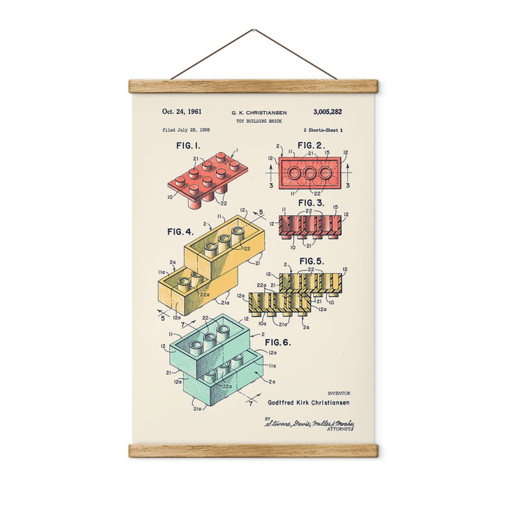 Stoffbild Konstruktion von Spielsteinen - Bodart - WA410835