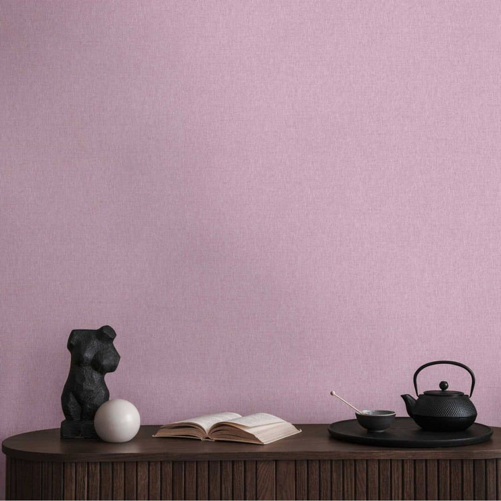 Unitapete mit Textilstruktur in Rosa – Moderne Vliestapete - WA459004