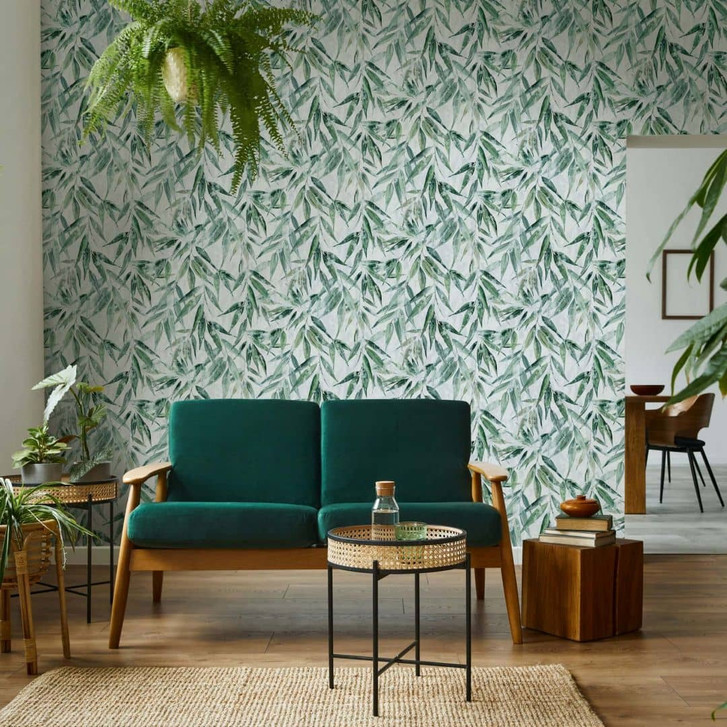 Vliestapete Blätter Floral Natur matt in Grün - WA483158