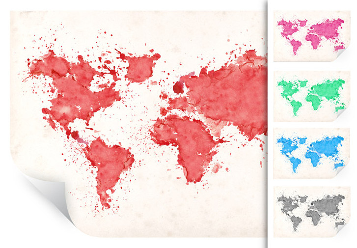 Wallprint Weltkarte Aquarell - WA190507