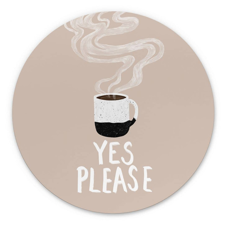 Wandbild Heisse Tasse Kaffee am Morgen - EMELIEmaria - Alu-Dibond Rund - WA464502