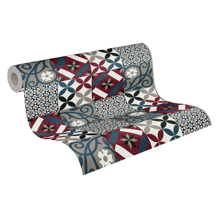 A.S. Création Vliestapete New Life Fliesentapete schwarz, rot, blau, creme, weiss - WA305541