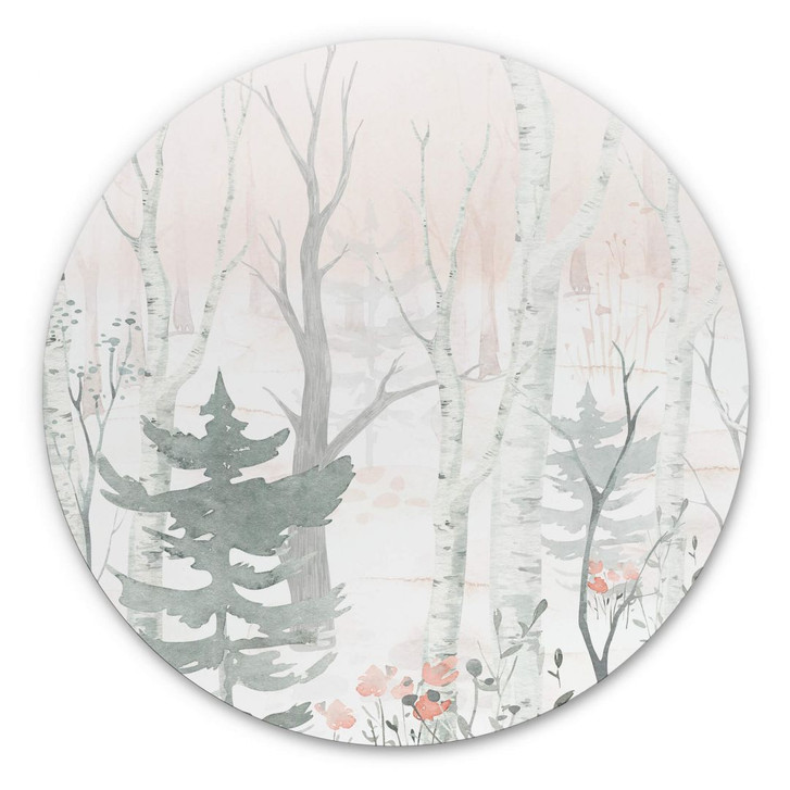 Alu-Dibond Kvilis - Im Wald - Rund - WA299142