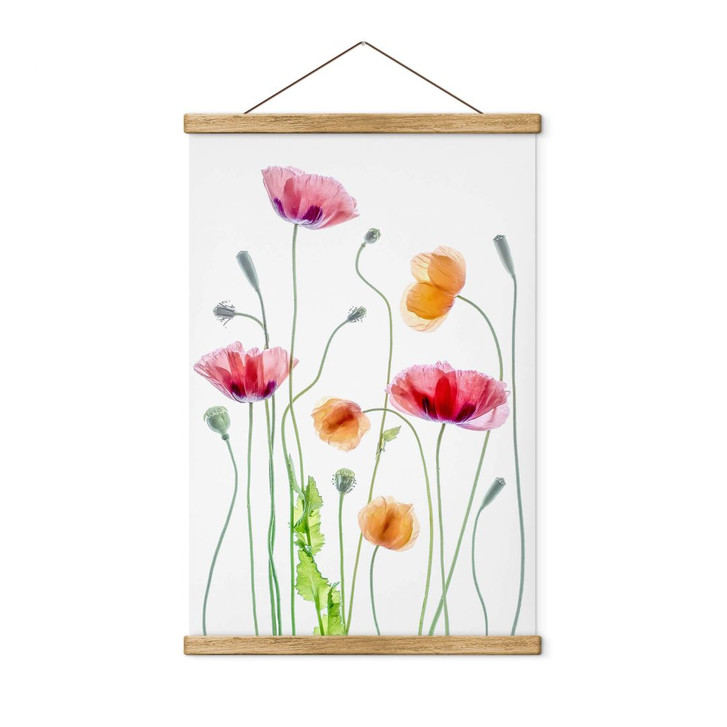 Blumen Stoffbild - Bunte Mohnblumen - Disher - WA410683