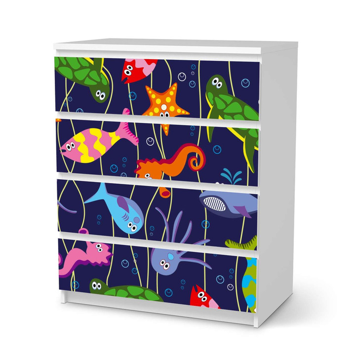 Folie IKEA Malm Kommode 4 Schubladen - Underwater Life - CR105714