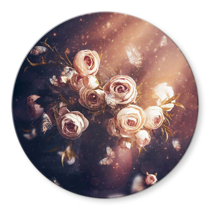 Glasbild Kiral - Der Rosenstrauss - Rund - WA320567