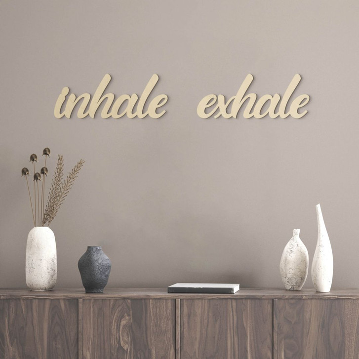 Holz-Deko 3D Schriftzug inhale exhale - Pappel - WA402083