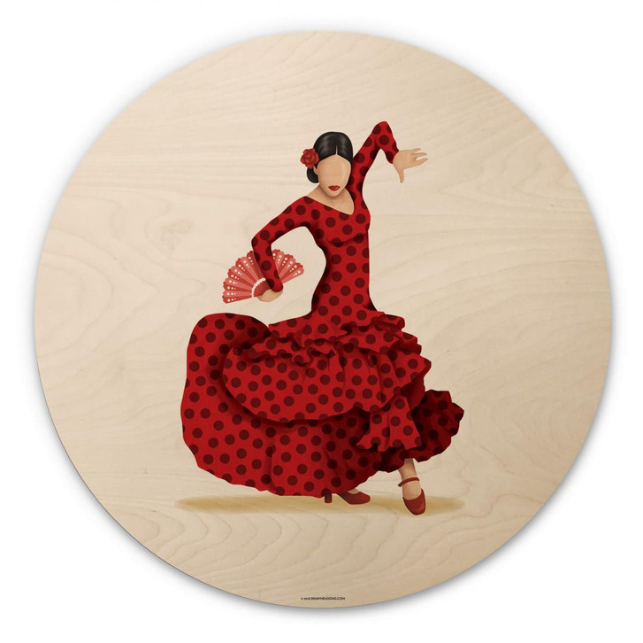 Holzbild Tohmé - Flamenco - Rund - WA343666