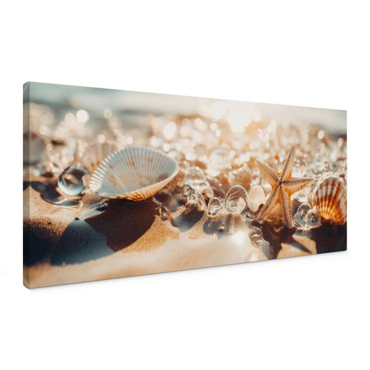 Leinwandbild Muscheln am sonnigen Strand - Treechild - Panorama - WA472689