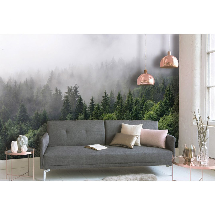 Livingwalls Fototapete Designwalls Foggy Fir Trees Wald - WA296337