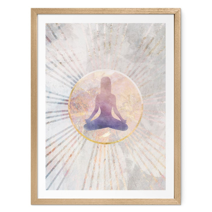 Poster Lotussitz - Meditation im goldenen Licht - Manovski - WA473249