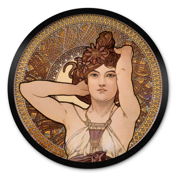 Poster Mucha - Edelsteine: Amethyst - Rund - WA337919