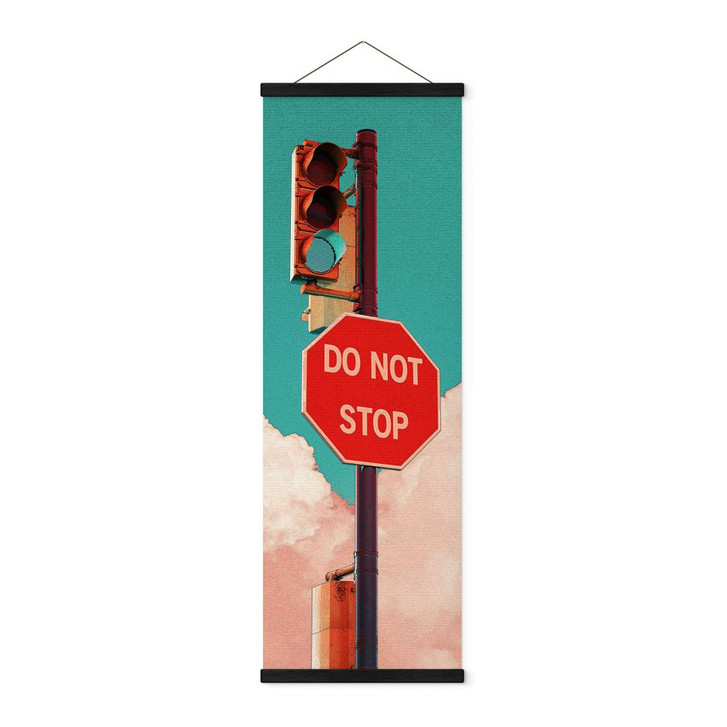 Stoffbild Do Not Stop - Schild vor türkisblauem Himmel - CosmoZach - WA410803