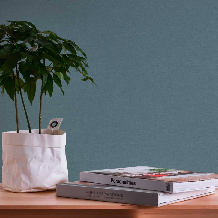 Unitapete Blau - Einfarbige Strukturtapete - Vliestapete Wohnzimmer Schlafzimmer Küche - WA415872