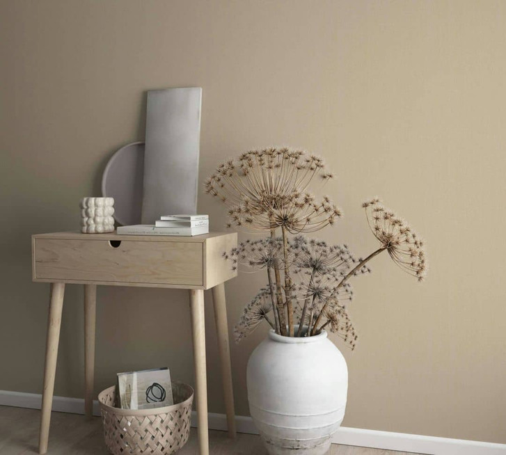 Vliestapete Beige Uni für Wohnzimmer Schlafzimmer Küche marburg Tapete - WA508143