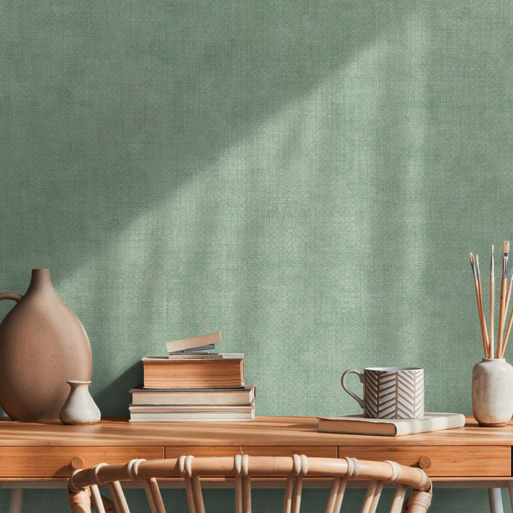 Vliestapete Grün Silber Mustertapete Design Tapete Vlies Muster für Wohnzimmer - WA382690