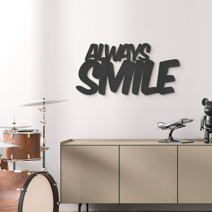 3D Schriftzug Always Smile - MDF Deko - WA417322